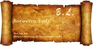 Borovics Leó névjegykártya